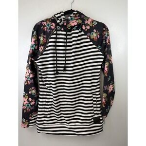 Double Patterned Double Hood Sweatshirt By & Size M Artsy Fun Flattering